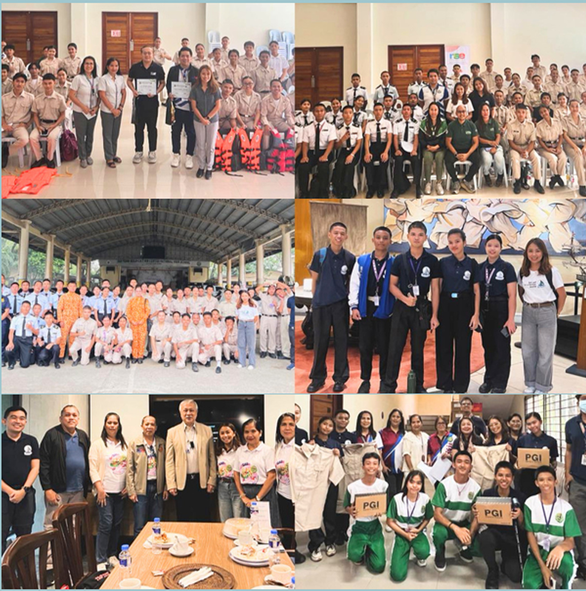 Laguna Senior High School pioneers-3 | PTC People in beige uniforms stand with two certificate holders inside a room, posing for a photo.
