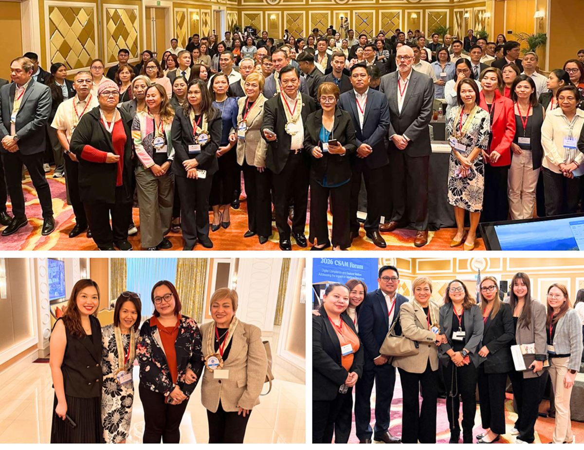 cyber ethics and seafarer protection-4 | PTC Large, diverse group of professionals at a conference posing for a group photo in a ballroom.