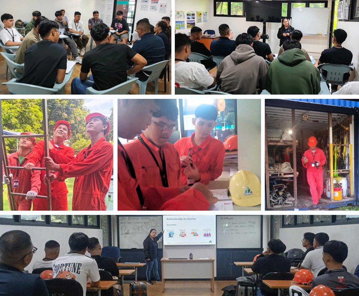 PHILCAMSAT conducts Cadet Resilience Program 04 | PTC Collage of training scenes: group discussion in a classroom as an instructor presents at the front.